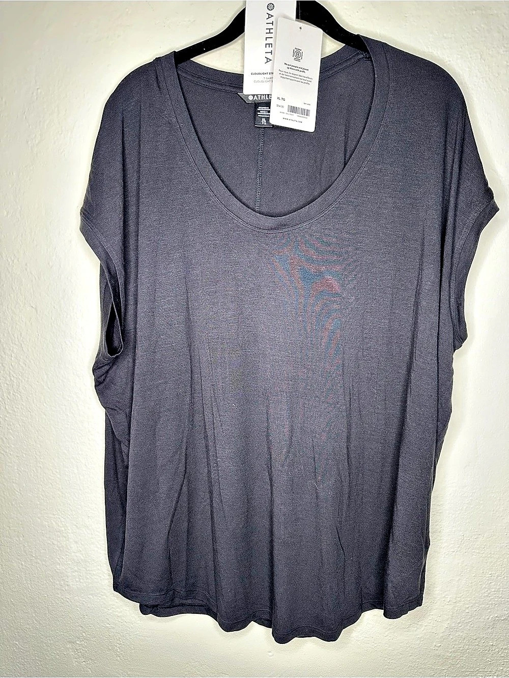 Athleta Cloudlight Stratus Tee Short Sleeve Gray XL